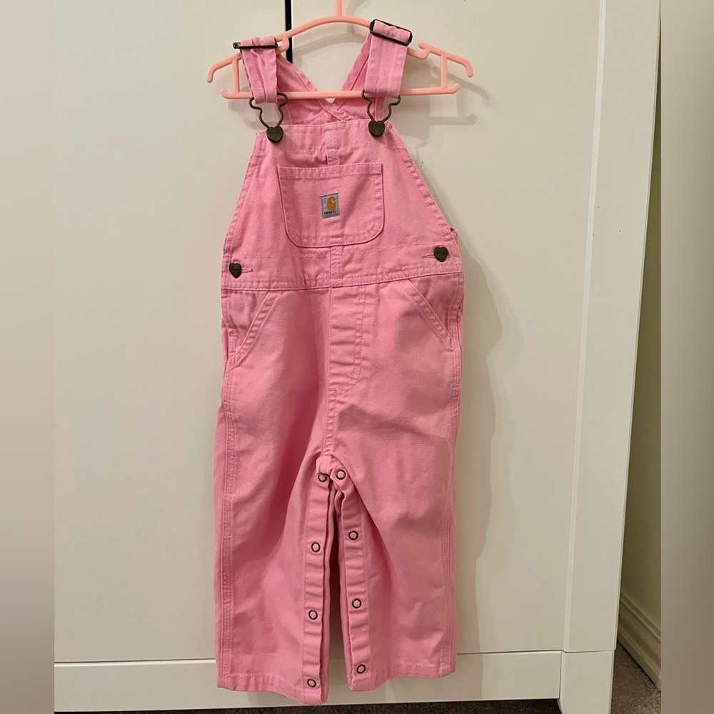 CARHARTT Pink Baby Overalls Size 18 Months